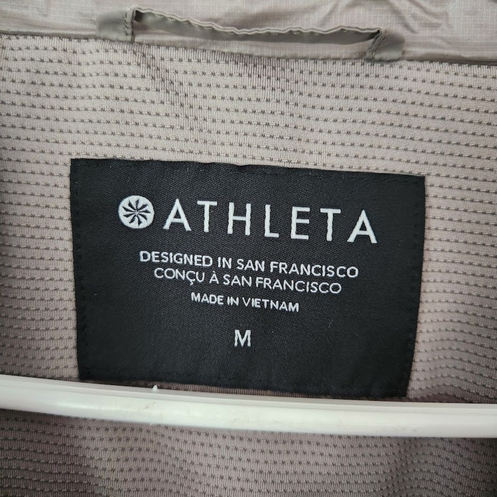 Athleta Rock Ridge Primaloft Jacket Gray Quilted Hybrid Hooded Womens Medium 275 - Picture 3 of 5
